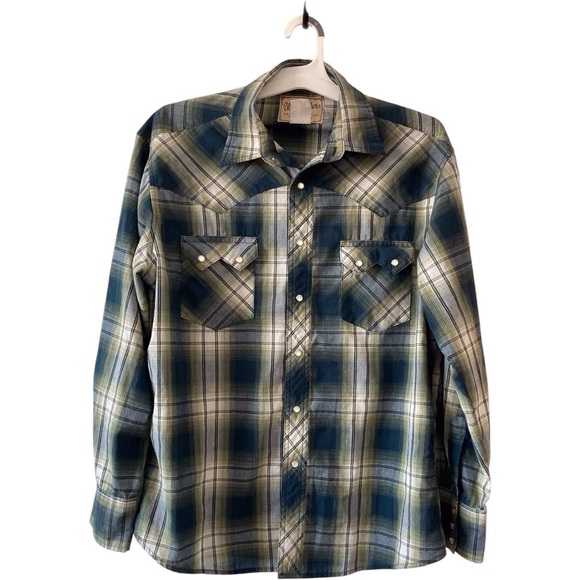 True Vintage 1980s Wrangler Western Pearl Snap Shirt. Size large. - Picture 9 of 9